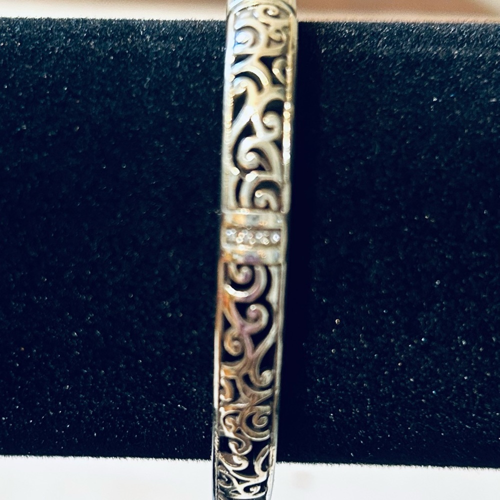 Brighton Silver Filigree Bracelet with Vintage Scrollwork